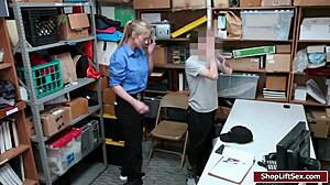 blonde lp officer with big tits sucks shoplifter's monster cock at work pov