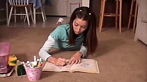 Teen feels intense pleasure poking crayon in tight cunt