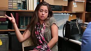 Teen Shoplifter Fucked In Few Positions After Being Caught At Work Office With Big Cock