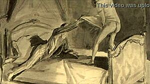 vintage erotic cartoon illustration from anime