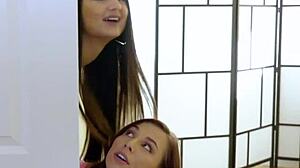 Aidra Fox and Eliza Ibarra Enjoying Wild Fun on Massage Mattress