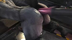 Horse compilation gets fucked by machine in furry gay scene