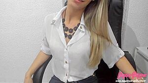 patroa guides employee jerking off and scolds him