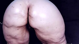 bbw fingers oiled hairy ass and pussy before shaving