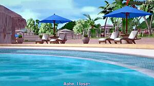 Wow! Yor Forger in bikini has pool sex for Spy x Family fantasy!