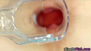 Babe toys her hairy pussy with dildos and speculum. She spreads wide for intense masturbation in HD.