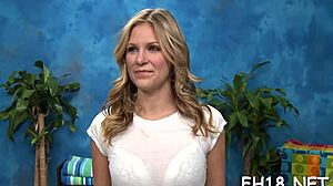 nudist massage session with a young petite girl