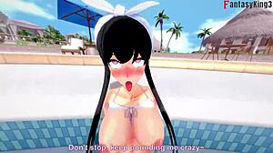 Wow! Yor Forger in bikini has pool sex for Spy x Family fantasy!