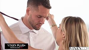 vixen beautiful busty wife azul hermosa worships her man's cock