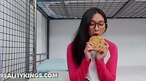 two horny teen 18+s rebecca volpetti and may thai explore their pussies.