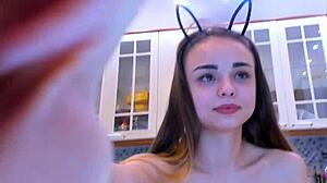 I made the petite teen squirt with her dildo