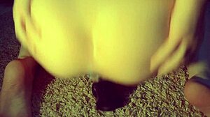 petite brunette skinny teen 18+ rides bbc dildo with butt plug into her ass hole - amateur spooky boogie