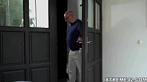 Old man enjoys young woman’s love making skills