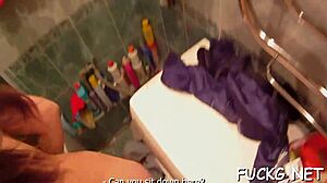 Guy in glasses bangs a slut.