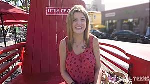 Real teens - big tit brunette gets tight pussy drilled hard