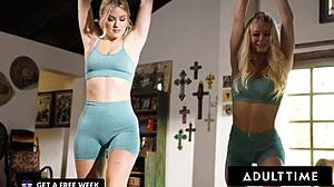 Hey, Stepmom Serene Siren Seduces Jazlyn Ray Into Rough Lesbian Sex During Yoga