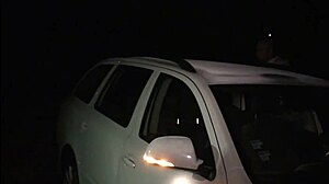 gorgeous blonde in public car gangbang with blowjobs and pussy fucking