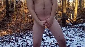 Naked Gay Flashes Shaved Cock on Beach