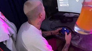 an unfaithful wife fucks at a party with strangers in front of a cuckold who is just looking at it