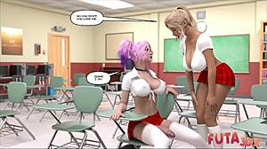 i watch hot teacher shove big futa cock in big tittied babes mouth