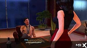 Fashionbusiness pole dancing first time in 3d cartoon game anime hentai