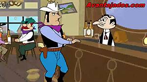 Brazilian gay cowboys in a sexy drawing have sex.