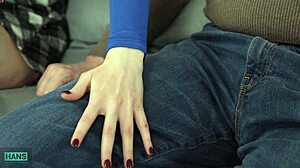 horny old guy bangs big titted neighbor's daughter with tight pussy. he finishes with huge cum load on her face.