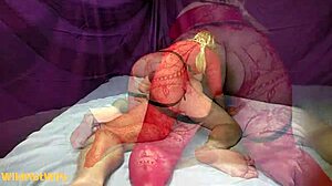 Amateur BBW wife dominates with femdom, feeling intense pleasure from licking and fingering her fat pussy.