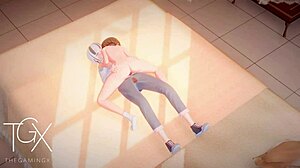 Anime futanari plays sex games with sexy girl