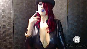 Goth Girl Smoking in Fetish Styles