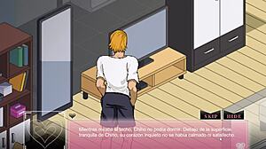 Hentai game where he fucks his wife intensely in front of him.