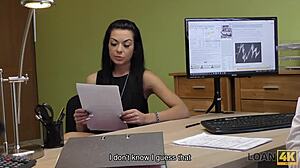 Want credit? Fuck me in the office, brunette hottie.