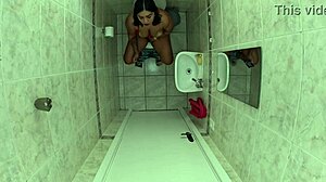 Amateur couple enjoys anal sex in bathroom