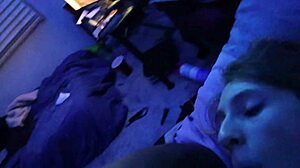 Sexy skinny brunette sucks and fucks a big black cock bbc then swallows cumshot