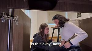 I never noticed my maid was this hot! She bent over to clean the study, and wow.