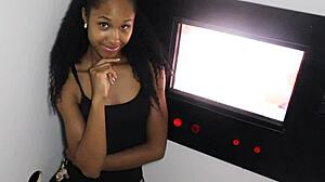 Petite ebony hottie at glory hole