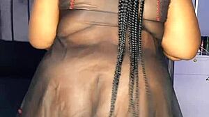 Mara Exotic's full video on red features ebony beauty in lingerie