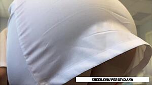 Fat Nurse Bent Over In Hospital, Gets Rough Doggystyle Fucking With Kissing And Wet Pussy.