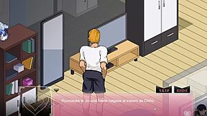 Hentai game where he fucks his wife intensely in front of him.