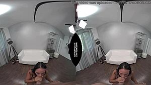 feeling the intense pleasure as the czech brunette gets bent over for doggystyle in vr casting, her long hair swaying with each thrust