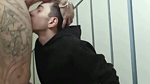 I saw a guy jerking off and decided to join in and give him a blowjob