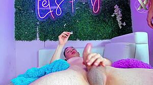 Jazmin Sucks Friend's Cock While Rubbing Pussy!