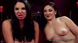 Lesbian bondage domination and anal activities.