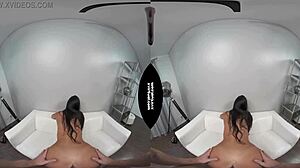 feeling the intense pleasure as the czech brunette gets bent over for doggystyle in vr casting, her long hair swaying with each thrust