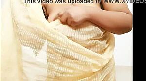 Chubby Asian Aunty Reveals Her Large Boobs and Tits