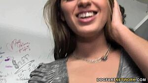 Tommie Ryden encounters a big black cock in gloryhole deepthroat scene