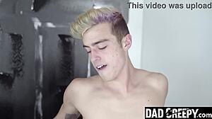 stepdad, you caught me on that gay site, now stroke my asshole bareback like a daddy should