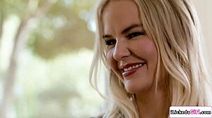 Petite Stepdaughter Kisses Lesbian Stepmom Passionately