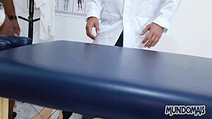 the masseur handles big cocks in gay threesome