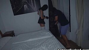 Latina couple breaks into a house where she sucks his cock in hardcore reality